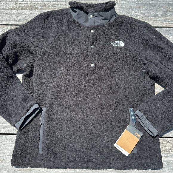 The North Face Parkview 1/4 Snap Fleece Pullover Men's black grey size Large